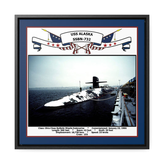 USS Alaska SSBN-732 Navy Floating Frame Photo Front View