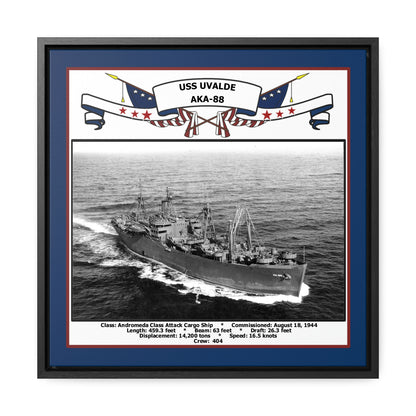 USS Uvalde AKA-88 Navy Floating Frame Photo Front View
