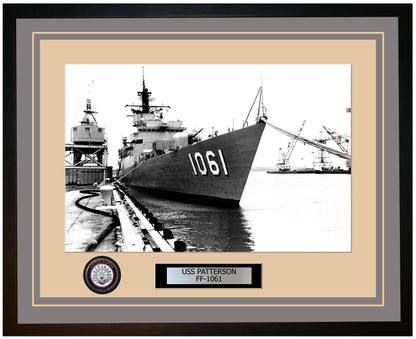 USS PATTERSON FF-1061 Framed Navy Ship Photo Grey