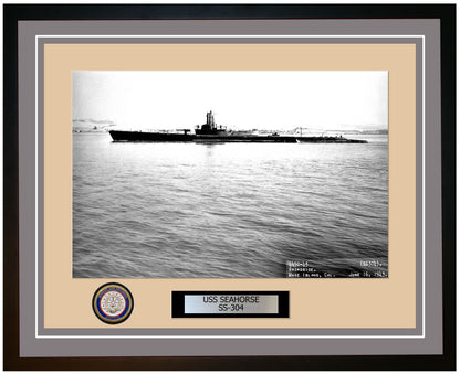 USS Seahorse SS-304 Framed Navy Ship Photo Grey