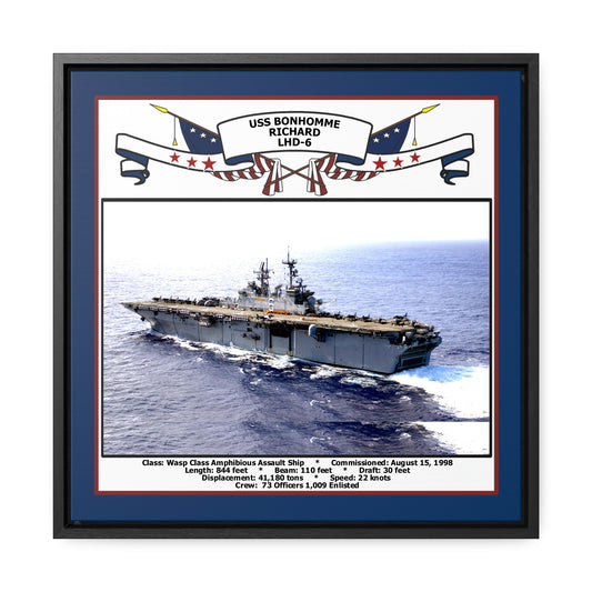 USS Bonhomme Richard LHD-6 Navy Floating Frame Photo Front View