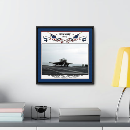 USS Midway CV-41 Navy Floating Frame Photo Desk View