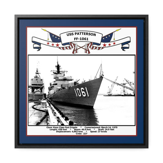 USS Patterson FF-1061 Navy Floating Frame Photo Front View