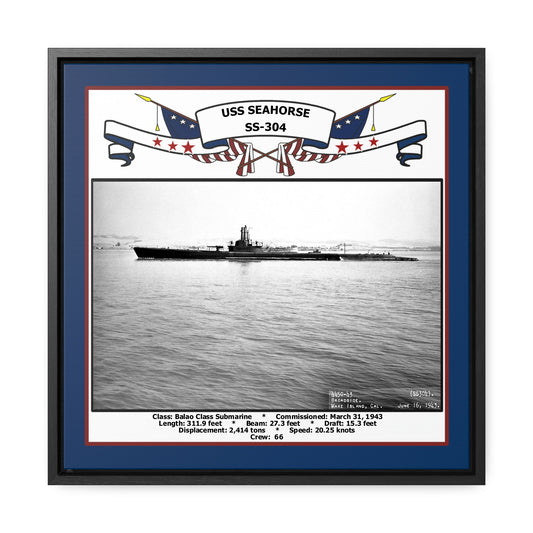 USS Seahorse SS-304 Navy Floating Frame Photo Front View
