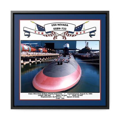 USS Nevada SSBN-733 Navy Floating Frame Photo Front View