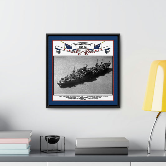 USS Whiteside AKA-90 Navy Floating Frame Photo Desk View