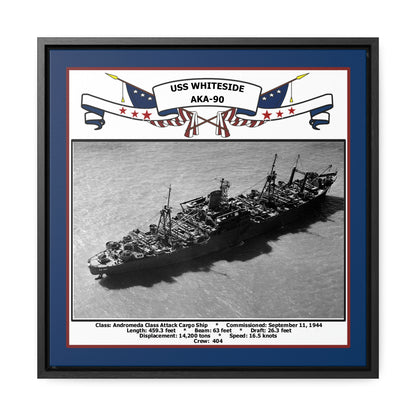USS Whiteside AKA-90 Navy Floating Frame Photo Front View