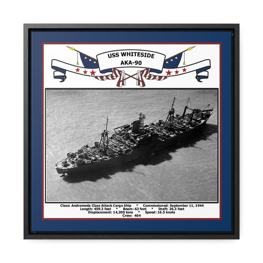 USS Whiteside AKA-90 Navy Floating Frame Photo Front View