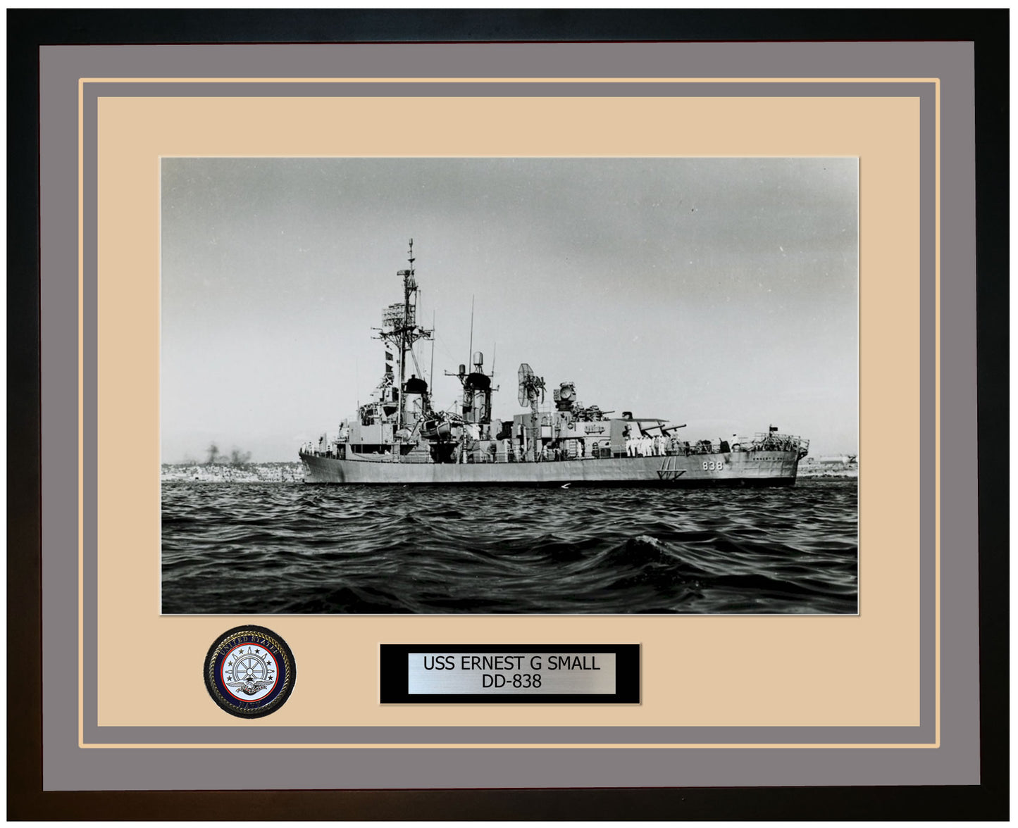 USS ERNEST G SMALL DD-838 Framed Navy Ship Photo Grey