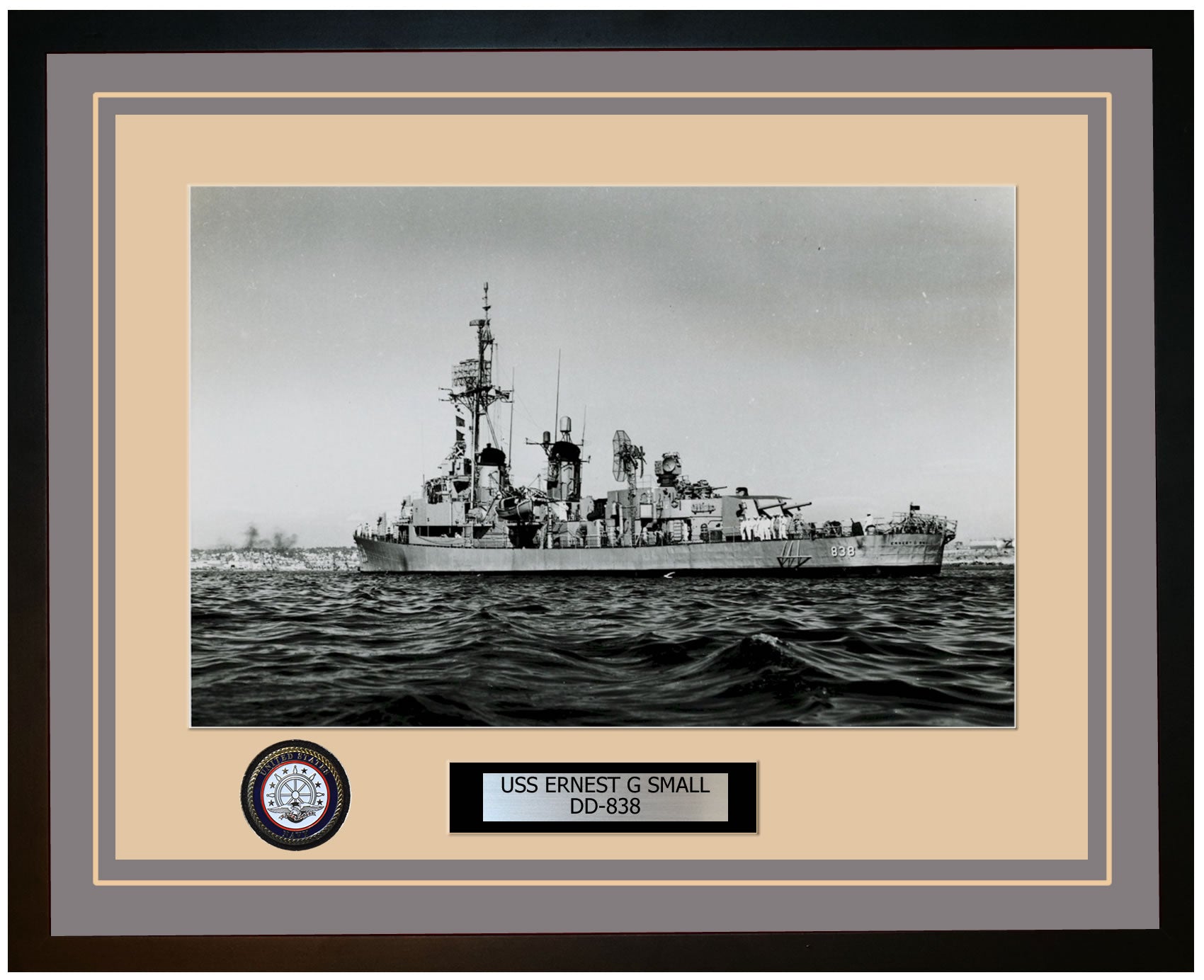 USS ERNEST G SMALL DD-838 Framed Navy Ship Photo Grey