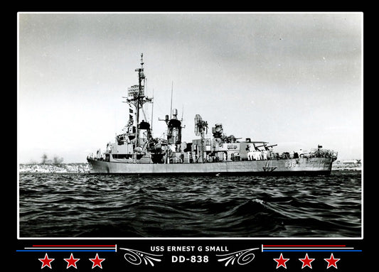 USS Ernest G Small DD-838 Canvas Photo Print
