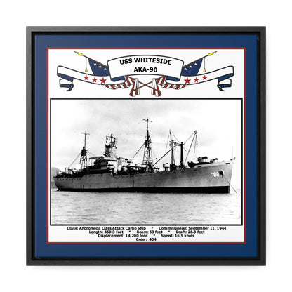 USS Whiteside AKA-90 Navy Floating Frame Photo Front View