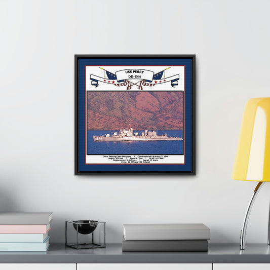 USS Perry DD-844 Navy Floating Frame Photo Desk View