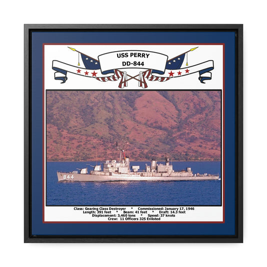USS Perry DD-844 Navy Floating Frame Photo Front View