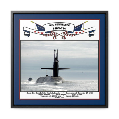 USS Tennessee SSBN-734 Navy Floating Frame Photo Front View