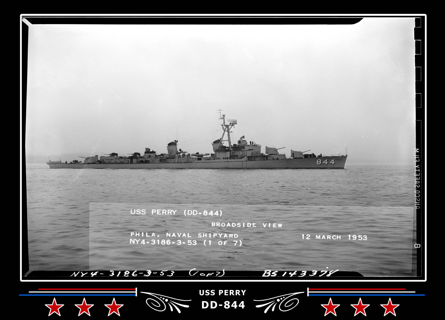 USS Perry DD-844 Canvas Photo Print