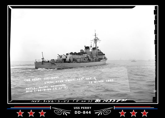 USS Perry DD-844 Canvas Photo Print
