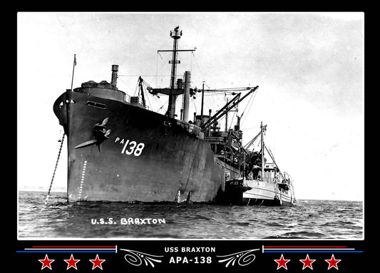 USS Braxton APA138 Canvas Photo Print