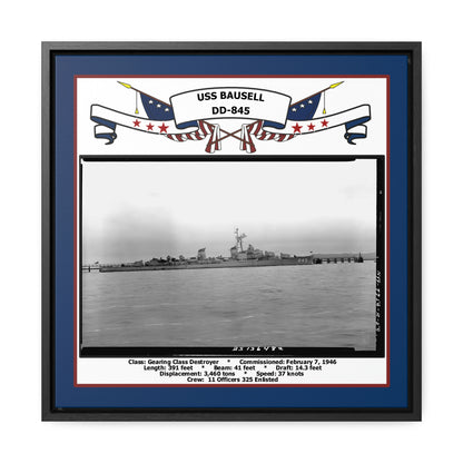 USS Bausell DD-845 Navy Floating Frame Photo Front View
