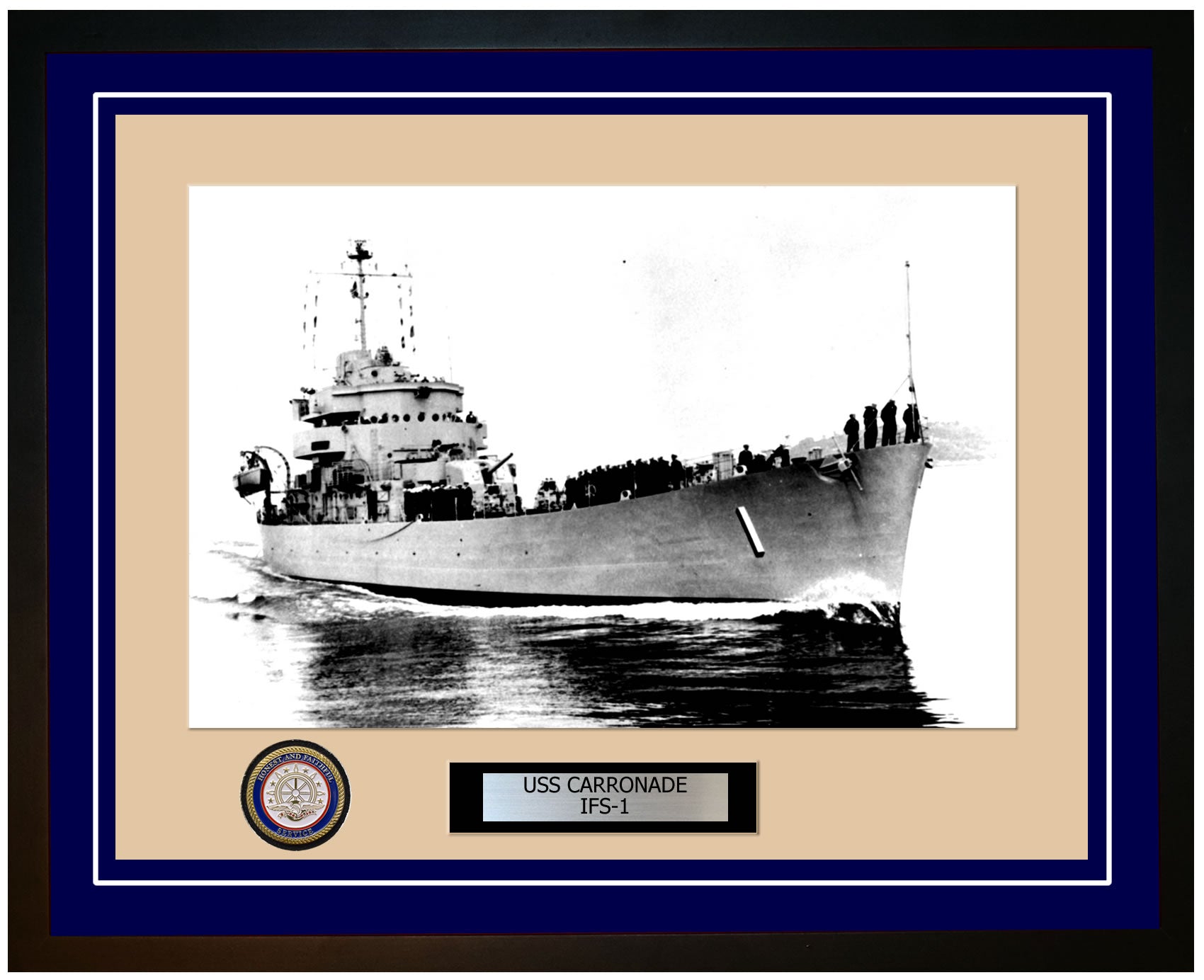 USS Carronade IFS-1 Framed Navy Ship Photo Blue