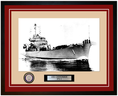 USS Carronade IFS-1 Framed Navy Ship Photo Burgundy