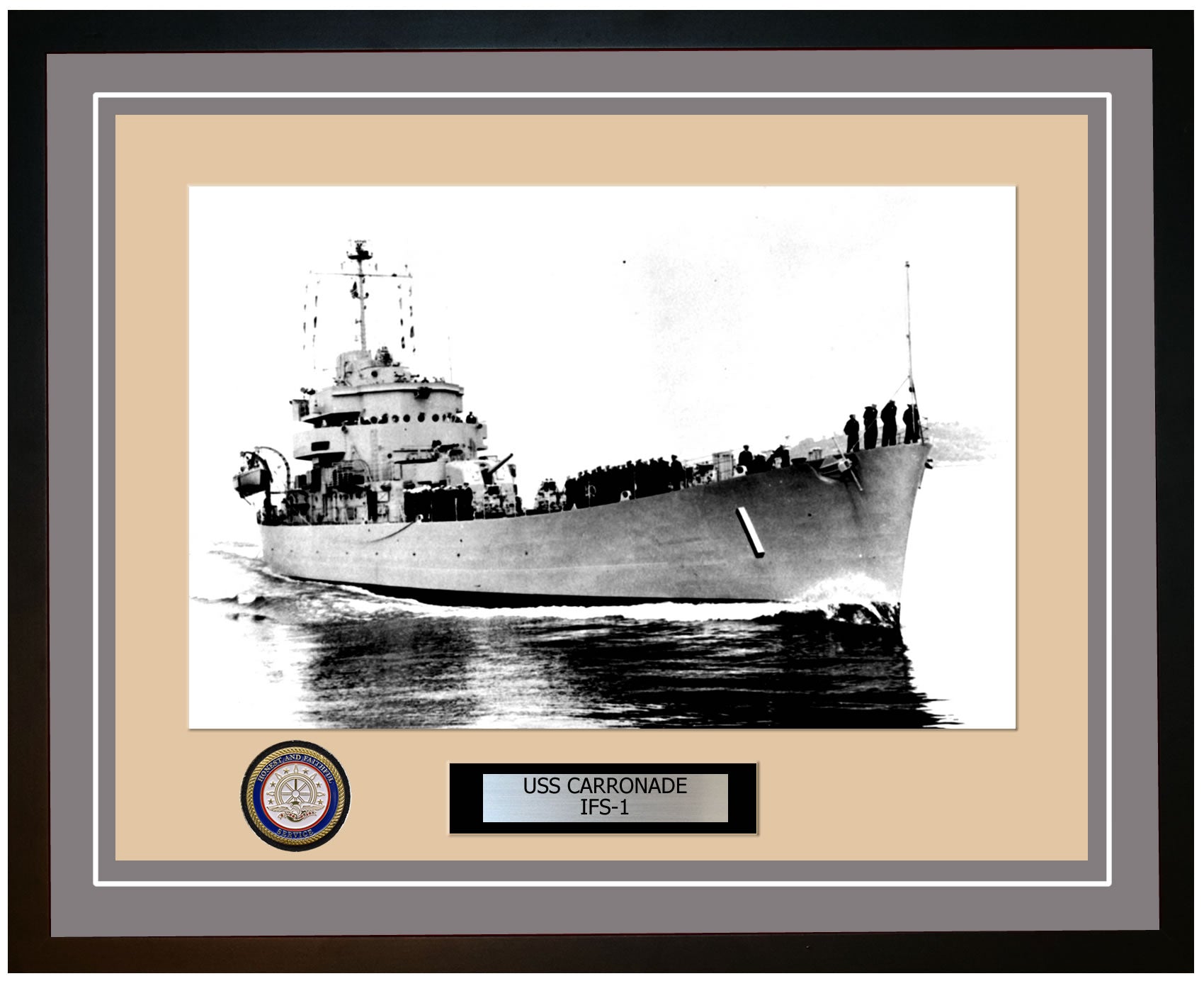 USS Carronade IFS-1 Framed Navy Ship Photo Grey