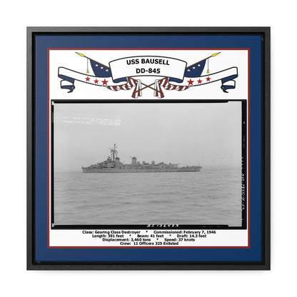 USS Bausell DD-845 Navy Floating Frame Photo Front View