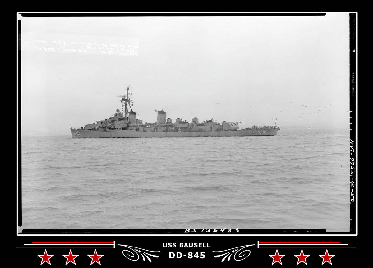 Uss Bausell USS Bausell DD-845 Canvas Photo Print – Navy Emporium