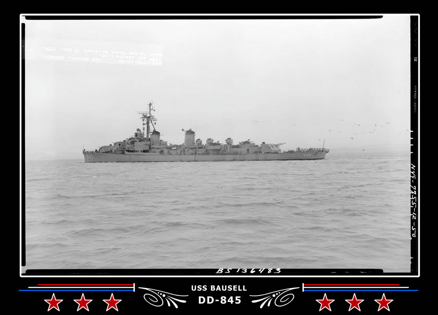 USS Bausell DD-845 Canvas Photo Print