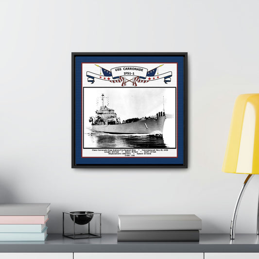 USS Carronade IFS1-1 Navy Floating Frame Photo Desk View