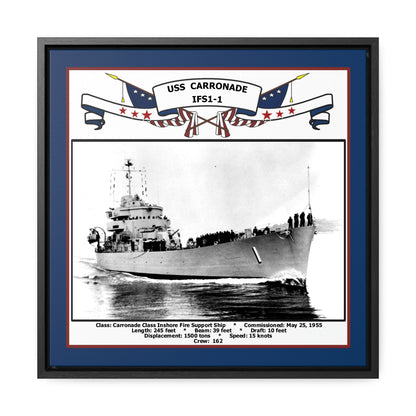 USS Carronade IFS1-1 Navy Floating Frame Photo Front View