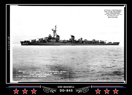 USS Bausell DD-845 Canvas Photo Print