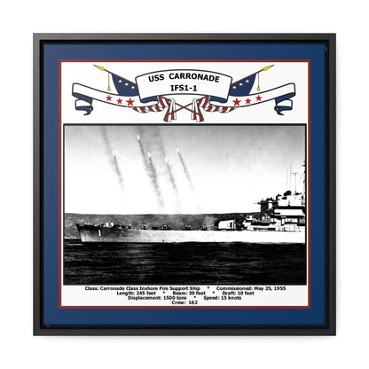 USS Carronade IFS1-1 Navy Floating Frame Photo Front View