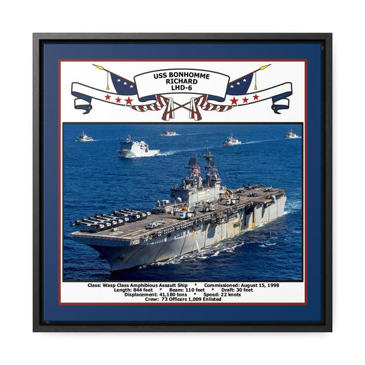 USS Bonhomme Richard LHD-6 Navy Floating Frame Photo Front View
