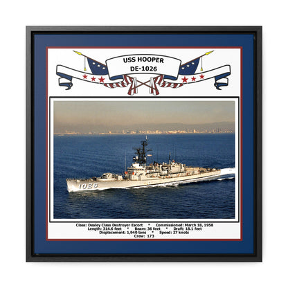 USS Hooper DE-1026 Navy Floating Frame Photo Front View