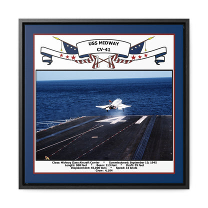 USS Midway CV-41 Navy Floating Frame Photo Front View