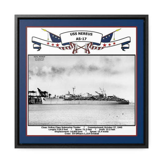 USS Nereus AS-17 Navy Floating Frame Photo Front View