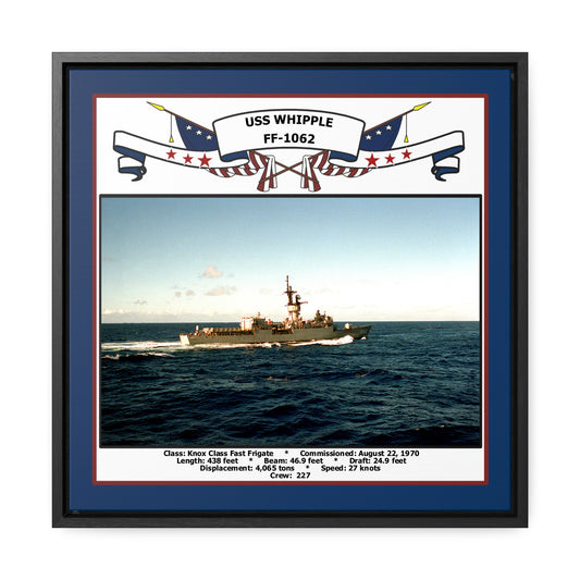 USS Whipple FF-1062 Navy Floating Frame Photo Front View