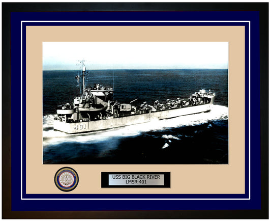 USS Big Black River LMSR-401 Framed Navy Ship Photo Blue
