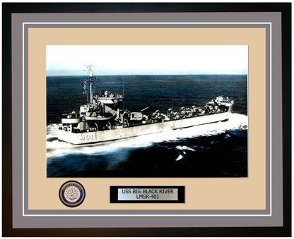 USS Big Black River LMSR-401 Framed Navy Ship Photo Grey
