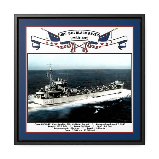 USS Big Black River LMSR-401 Navy Floating Frame Photo Front View