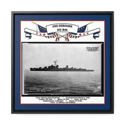USS Ozbourn DD-846 Navy Floating Frame Photo Front View