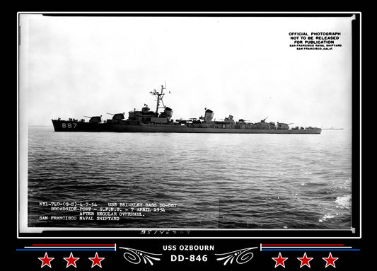 USS Ozbourn DD-846 Canvas Photo Print
