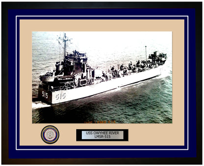 USS Owyhee River LMSR-515 Framed Navy Ship Photo Blue