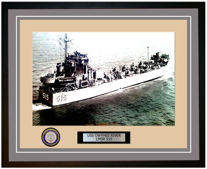 USS Owyhee River LMSR-515 Framed Navy Ship Photo Grey