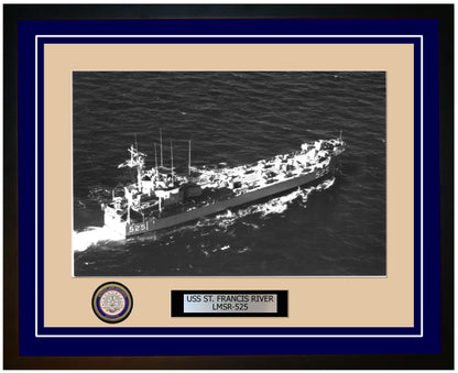 USS St. Francis River LMSR-525 Framed Navy Ship Photo Blue
