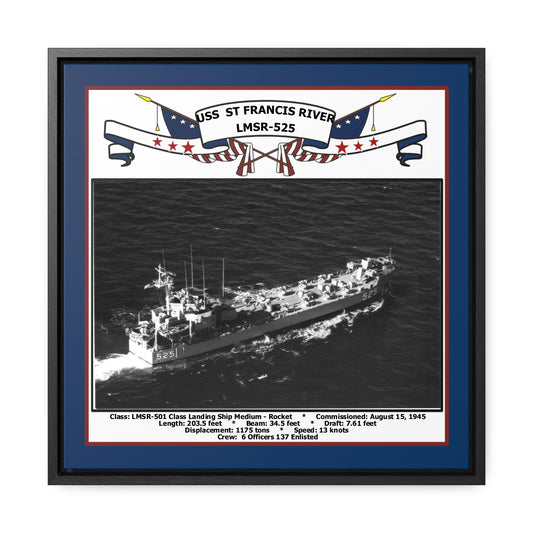 USS St Francis River LMSR-525 Navy Floating Frame Photo Front View