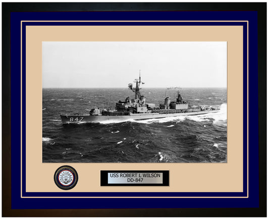 USS ROBERT L WILSON DD-847 Framed Navy Ship Photo Blue
