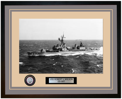 USS ROBERT L WILSON DD-847 Framed Navy Ship Photo Grey