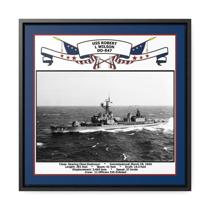 USS Robert L Wilson DD-847 Navy Floating Frame Photo Front View